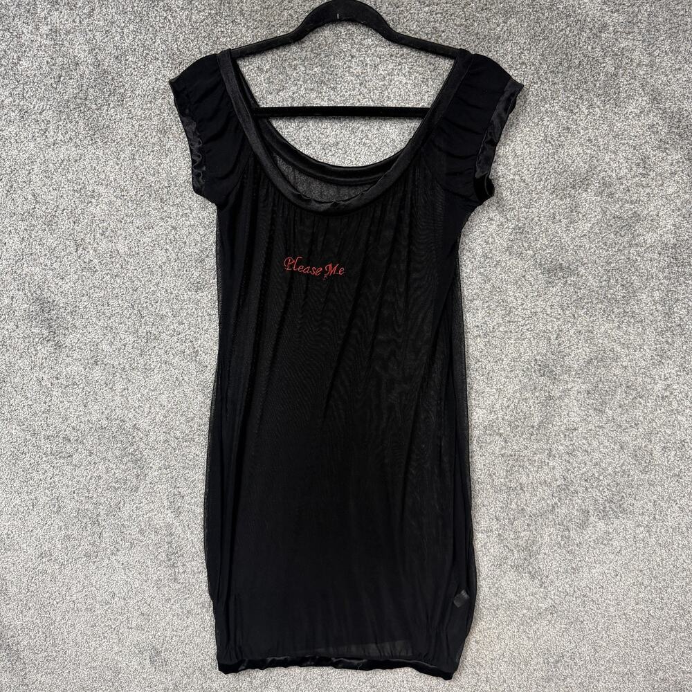 Risque Please Me Sleepshirt 0 Mesh Embroidered Lingerie Boudoir Gothic Romance